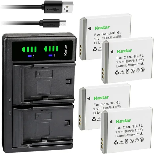 Miniatura 7 de Kastar Reemplazo del cargador de batería USB NB-6L LTD2 para Canon NB-6L NB6L, NB-6LH NB6LH, Canon CB-2LY Charge, Canon Digital IXUS 200 IS, cámara