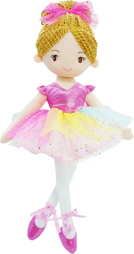 Miniatura 12 de June Garden Muñeca bailarina personalizada de 16 pulgadas, Monica, muñeca de ballet de felpa impresa con nombre personalizado para niñas, regalo