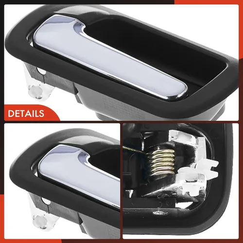 Miniatura 7 de A-Premium Manija de puerta interior trasera izquierda del lado del conductor compatible con Honda Civic 2001 2002 2003 2004 2005, carcasa negra