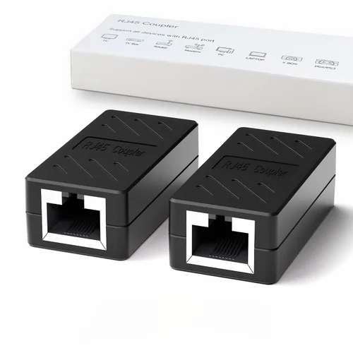 Miniatura 18 de Dingsun Acoplador RJ45, extensor Ethernet para conector hembra a hembra Cat7/Cat6/Cat5e/Cat5 (1 paquete, negro)