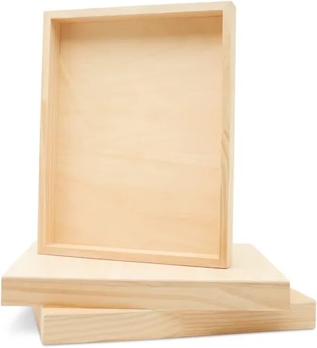Panel de pintura de abedul de 11 x 14 x 1-1/2 pulgadas, paquete de 3 tableros de lienzo de madera para pintar, carteles en blanco para manualidades,