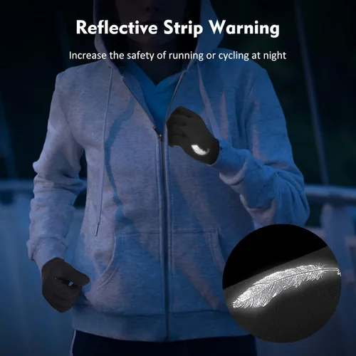 Miniatura 5 de Guantes deportivos de invierno cálidos para correr, para clima frío, guantes térmicos para pantalla táctil, guantes antideslizantes de forro polar