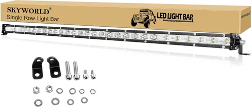 Miniatura 13 de SKYWORLD 2 X 4 Pulgadas 15W Barra de Luz LED de Una Sola Fila de Bajo Perfil Ultra Delgada, Mini Foco, Luces de Conducción Todoterreno, Luces LED