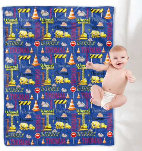 Miniatura 16 de YESCUSTOM Manta de dinosaurio para niños y niñas, manta personalizada de vellón con nombre para decoración de dormitorio de niños, sofá, coches