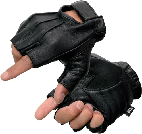 Milwaukee Leather SH850 - Guantes de motocicleta para hombre, color negro, piel de ciervo