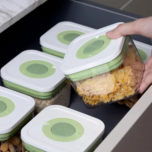 Miniatura 7 de linoroso Recipientes herméticos de almacenamiento de alimentos con tapas de grabación de tiempo, recipientes de almacenamiento de plástico apilables