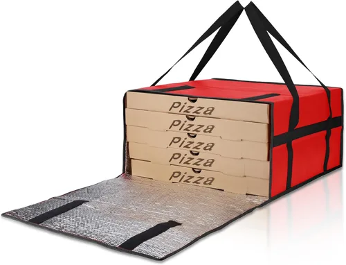 Miniatura 22 de Bodaon Bolsas de pizza para entrega, bolsa de entrega de pizza aislada para conductores de entrega, 20 x 20 x 6 pulgadas, bolsas calentadoras