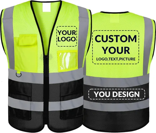 Miniatura 16 de BeautyWill Chaleco de seguridad personalizado con logotipo Clase 2 Chaleco reflectante de alta visibilidad Chaleco de trabajo protector