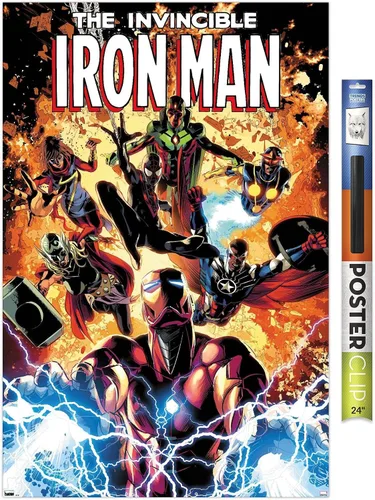Miniatura 19 de Trends International Marvel Comics Iron Man - Póster de pared Invincible Iron Man #11, 22.4 pulgadas de largo x 14.7 pulgadas, versión enmarcada