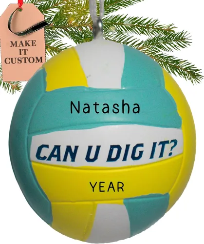 Miniatura 12 de Adorno de voleibol personalizado 2024 – Personalización rápida y gratuita las 24 horas – Adorno de Navidad deportivo para árbol – Recuerdo