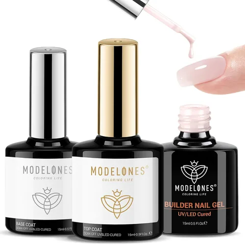 Miniatura 21 de Modelones Esmalte de uñas en gel con purpurina, acabado brillante ultra fino blanco con aurora, purpurina transparente, acabado brillante con A1