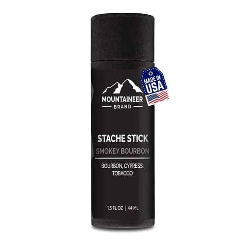 Mountaineer Brand Stache Stick | Aroma a bourbon ahumado | Hecho con ingredientes naturales en Virginia Occidental | Agarre firme y duradero | Cera