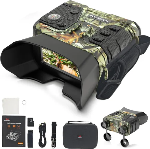Miniatura 11 de WOSPORTS Gafas de visión nocturna 4K con foto de 48 MP, visión a todo color de 3280 pies, distancia IR de 1300 pies, pantalla HD de 3 pulgadas, zoom