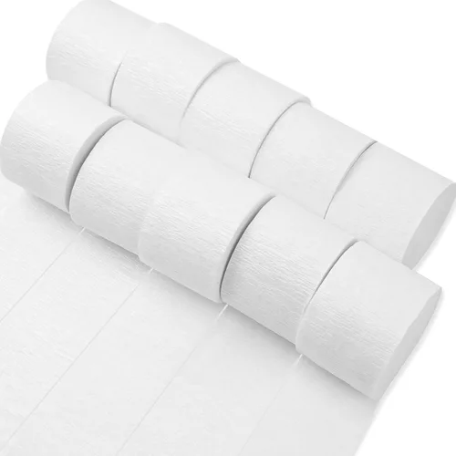 Miniatura 18 de PartyWoo Serpentinas de papel crepé negro dorado y plateado, 10 rollos de 820 pies, paquete de papel crepé para graduación, Navidad, Año Nuevo