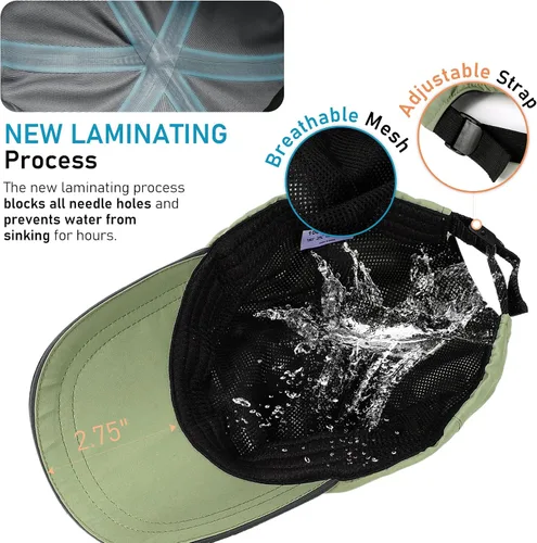 Miniatura 69 de Gorra de béisbol impermeable para hombre, sombrero de lluvia plegable para correr al aire libre, sombrero de pesca solar