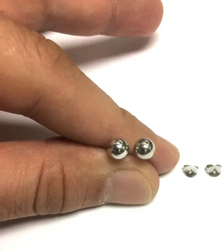 Miniatura 5 de Pendientes de bola de plata de ley