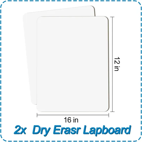 Miniatura 2 de 2 pizarras blancas pequeñas de borrado en seco para el aula, pizarras blancas personales de 9 x 12 pulgadas para estudiantes, profesores, laptops, 2