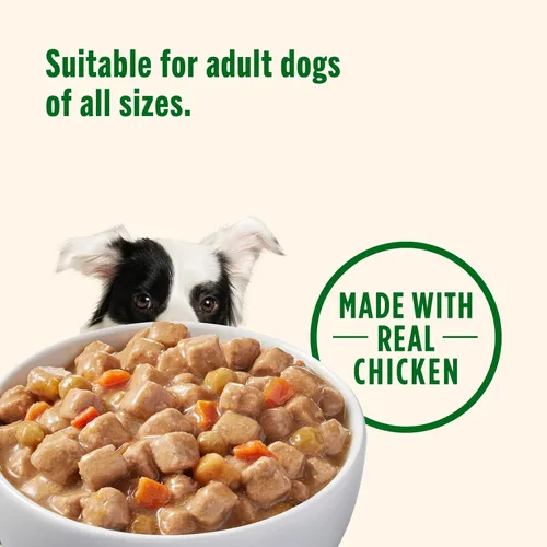 Miniatura 6 de Nutrish Rachael Ray Comida Húmeda para Perros Trozos en Salsa Receta de Pollo Real y Verduras, Lata de 13 oz., Paquete de 12