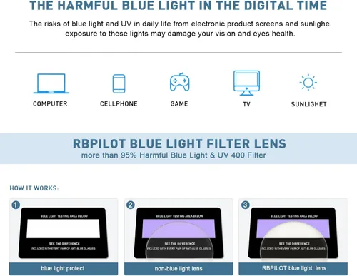 Miniatura 6 de Lentes de lectura de aviador para hombres y mujeres, lentes de bloqueo de luz azul, patillas de primavera Negro