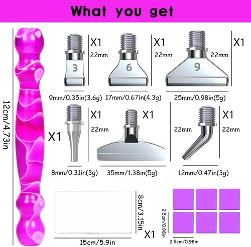 Miniatura 6 de Praise V Do Kit de bolígrafo de pintura de diamante, accesorios de herramienta, lápiz capacitivo, taladro para adultos con colocadores de metal