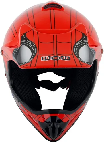 Miniatura 6 de WOW Casco para niños BMX MX Motocross ATV Dirt Bike Casco Spider Rojo