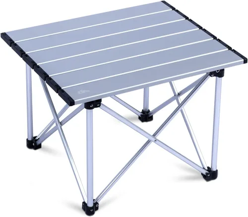 Miniatura 28 de iClimb Mesa plegable de camping compacta ultraligera con bolsa de transporte (plata - L)