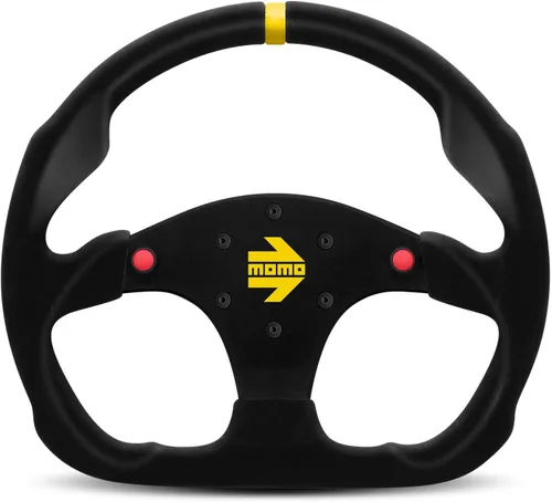 MOMO Motorsport MOD. 30 con botones, volante de carreras de ante negro, radios negros, anodizados y cepillados, 320 mm - R1960/32SHB