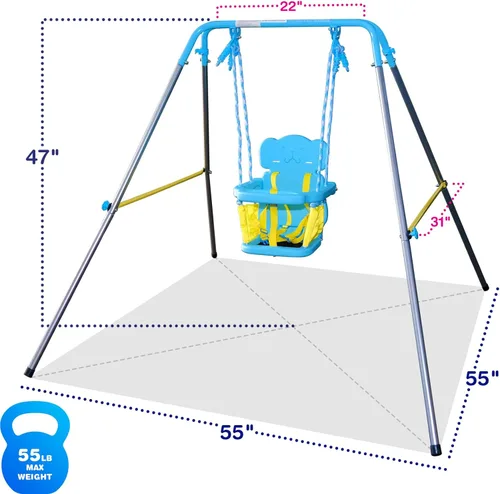 Miniatura 6 de Sportspower FNS-004 My 1st Toddler Swing – Juego de columpio para bebé de alta resistencia para interiores y exteriores con arnés de seguridad