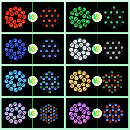 Miniatura 7 de U`King Luces de escenario, 18 x 18 W RGBW 4 en 1 LED DJ Par puede luz con efecto estroboscópico/lavado de escenario por DMX512 y iluminación