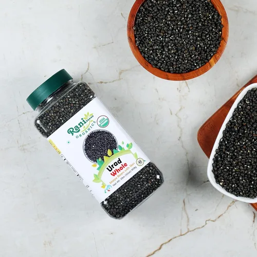Miniatura 2 de Rani Organic Urid/Urad Entero Negro (frijoles mate con piel) Lentejas indias 32oz (2 libras) Tarro PET de 32.03 oz ~ Todo natural Vegano Apto
