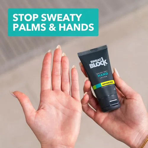 Miniatura 2 de SweatBlock Loción antitranspirante de manos para palmas sudorosas, 1.69 onzas líquidas, tamaño de viaje, tratamiento de hiperhidrosis de secado