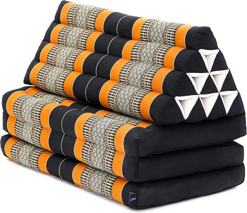 Miniatura 40 de Leewadee - Cojín Tailandés plegable para el suelo con respaldo para TV, sala de estar, colchón para exterior, 65.7 x 20.9 x 11.8 pulgadas, Kapok