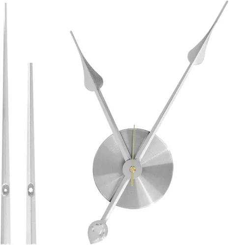 EMOON 2 pares de manos 3D reloj movimiento DIY gran pared reloj mecanismo de reloj de cuarzo para decoración de arte casero (plata)