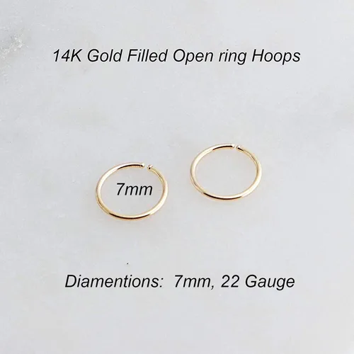 Miniatura 62 de Aretes de aro dorados y plateados para cartílago, nariz, tabique, oreja, hélix, tragus, joyería para mujer, hipoalergénicos, pequeños aros