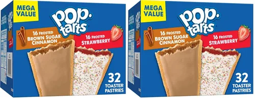 Pop-Tarts Pasteles tostadores, alimentos para el desayuno, aperitivos para niños, caja de 54.1 onzas, 32 unidades (paquete de 2)