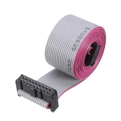 uxcell Longitud plana del conector FC/FC del cable de cinta del alambre de IDC 18 pernos 8.3 ft m de la echada el 3.3 ft gris
