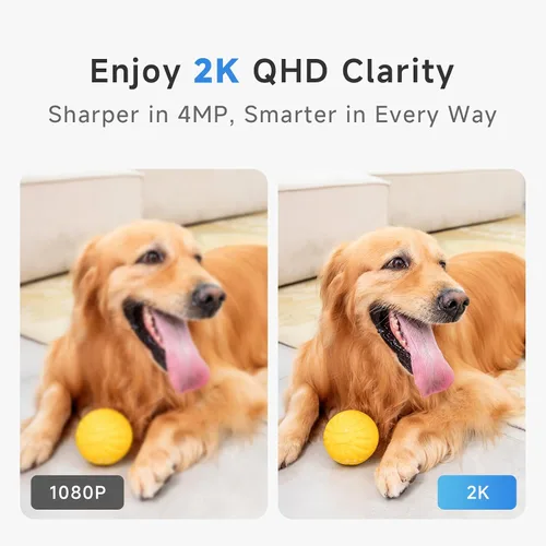 Miniatura 3 de Noorio Cámara de seguridad para interiores, cámara UHD de 4 MP para mascota/perro de 360 grados para seguridad del hogar, llamada de un solo toque
