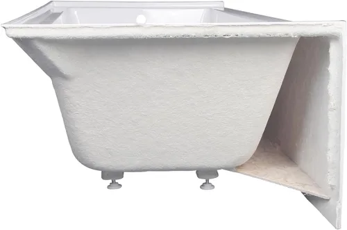 Miniatura 2 de Aqua Eden VTAP663222R - Bañera de acrílico de 3 paredes con drenaje a la derecha, 66 pulgadas, color blanco