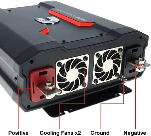 Miniatura 8 de Cummins 3000 vatios inversor de onda sinusoidal modificada para camiones Inversor 12 voltios a 110 voltios Cuatro salidas de CA Dos puertos USB