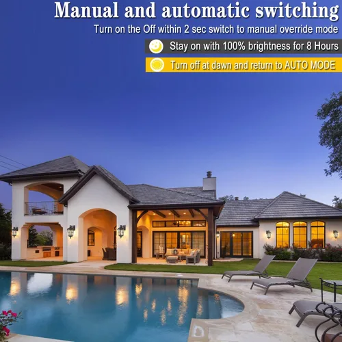 Miniatura 6 de Iluminación exterior del anochecer al amanecer, luces modernas con sensor de movimiento para exteriores, luces de pared impermeables