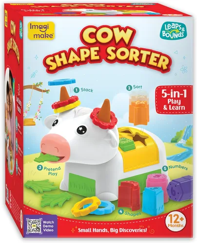 Miniatura 7 de Imagimake Clasificador de formas de vaca Juguetes para bebés de 12 a 18 meses Juguetes de aprendizaje para niños de 1 año y niños pequeños