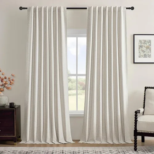 Miniatura 8 de Cortinas opacas de 54 pulgadas de largo para dormitorio, sala de estar, cortinas beige con aislamiento térmico, oscurecimiento de la habitación