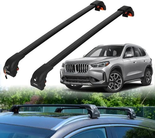Miniatura 21 de ERKUL Barras transversales de techo para BMW X1 F48 2016-2022 Barras transversales de aluminio con cerradura antirrobo para el techo Compatible