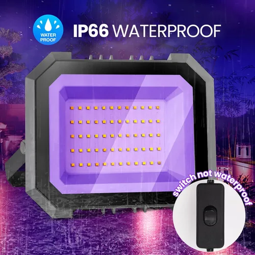 Miniatura 4 de Paquete de 2 Luces Negras LED de 30W, Luz de Inundación de Luz Negra con Interruptor de Encendido/Apagado Cable de 6.7 Pies, Luces Negras