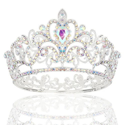 Miniatura 15 de CIEHER Corona pequeña negra para niñas, tiara de princesa, decoración de pastel de cumpleaños