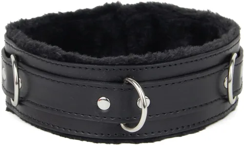 Miniatura 2 de Gargantilla de cuero para mujer con campana o cerradura Tamaño de collar ajustable