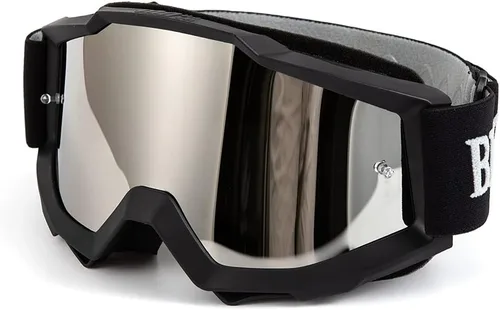 Miniatura 19 de Gafas de motocicleta vintage - Steampunk y gafas de esquí para Dirk Bike y Touring Riding #1 Marco rojo+lentes plateados-378