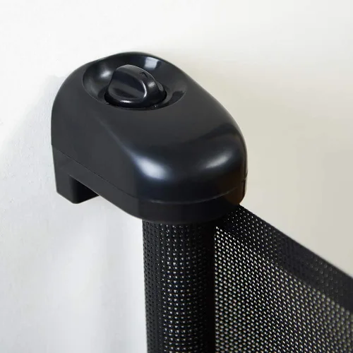 Miniatura 8 de EasyBaby Puerta retráctil para bebé, 33 pulgadas de alto, se extiende hasta 55 pulgadas de ancho, puertas de seguridad para bebés negros/niños