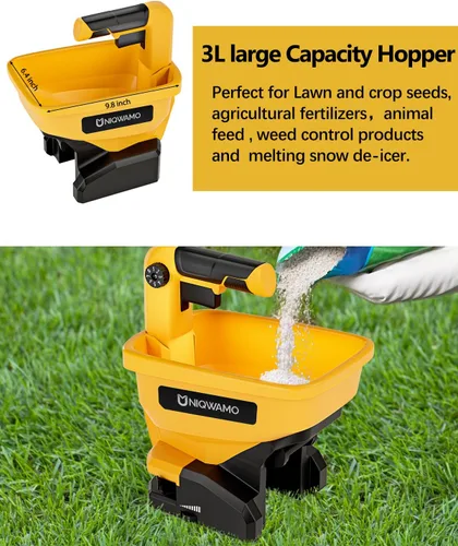 Miniatura 2 de Uniqwamo Esparcidor de Potencia Portátil Compatible con Batería Dewalt de Iones de Litio de 20V/60V, Disponible Durante Todo el Año, Semillas