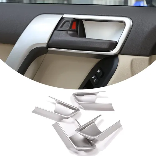 Miniatura 9 de Cubierta de cuenco de puerta interior de automóvil ABS 4PS para Toyot@Land Cruiser Prado FJ150 150 2014 2015 2016 2017 2018 Accesorios interiores